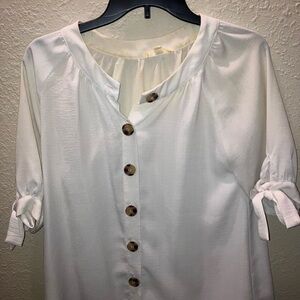 Women's White Button-Up Top